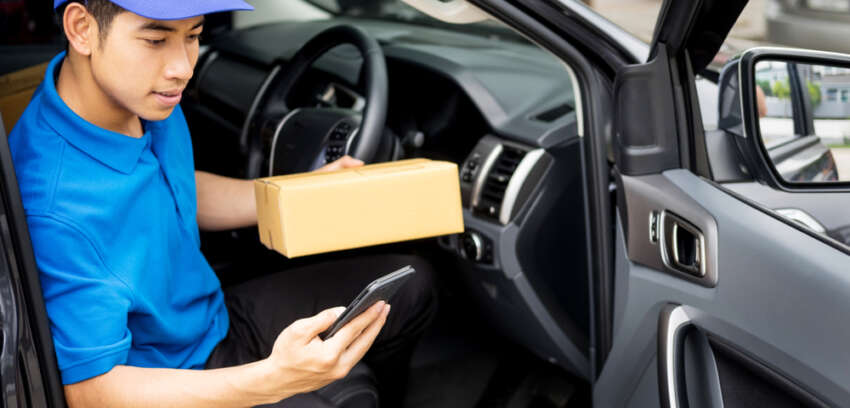 sole courier driver at work
