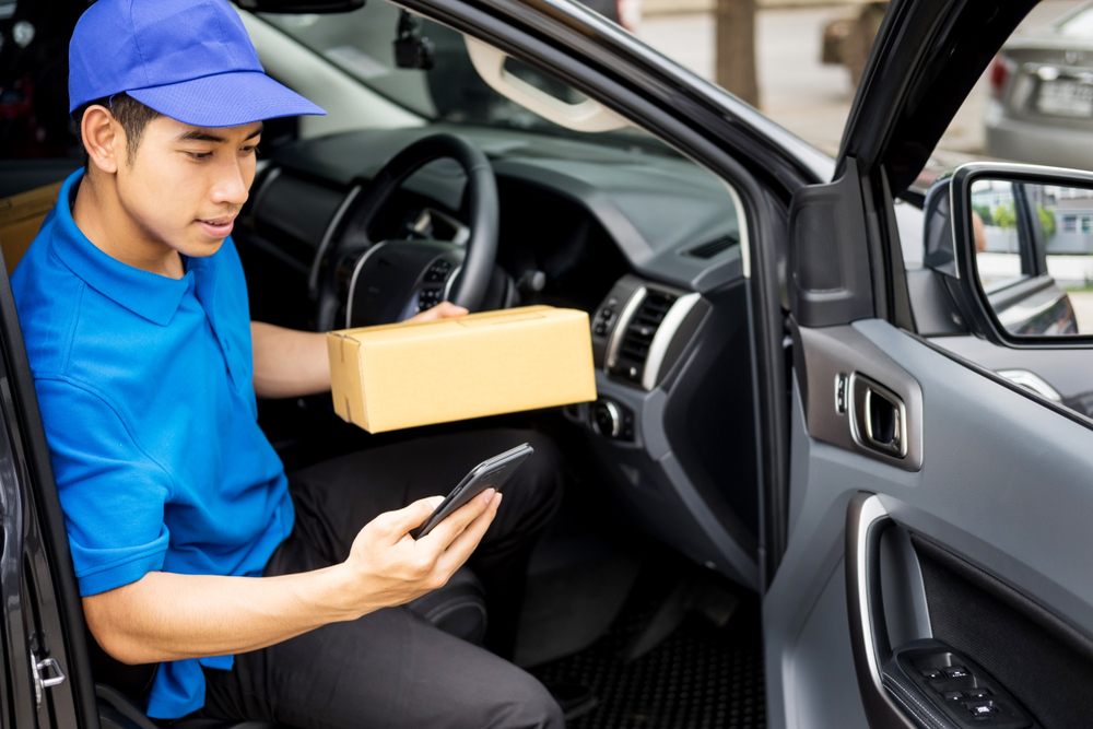 sole courier driver at work