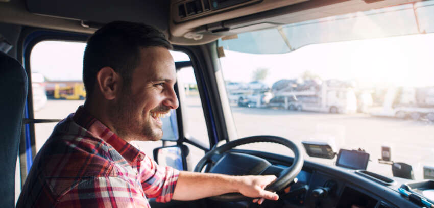 Truck driver at work in Australia