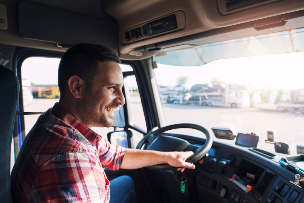 Truck driver at work in Australia
