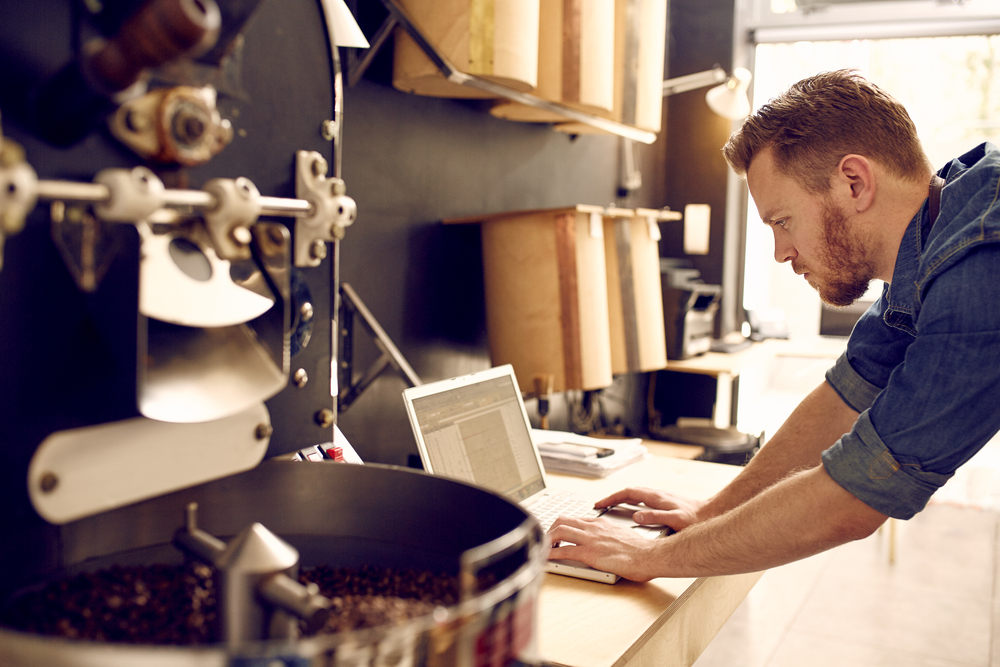 Small business owner at work